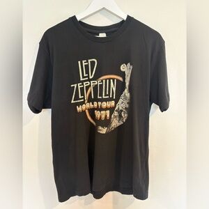 Vintage LED Zeppelin World Tour 1977 Black T-Shirt